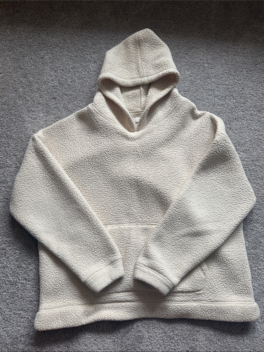 Women's Cream Sherpa Hoodie - Plush Fleece Pullover